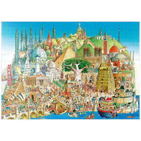 Darstellung des Puzzle Motivs Global City - Hugo Prades - Puzzleteile: 1000