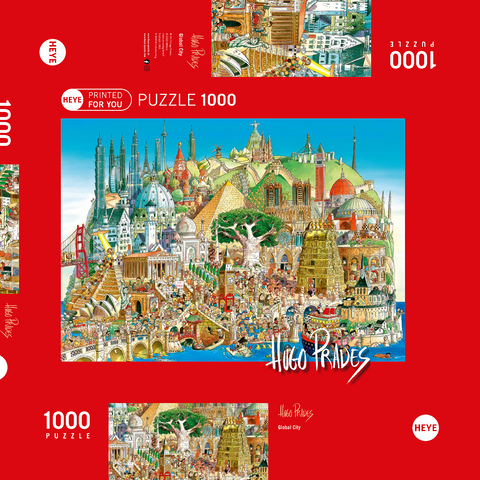 Global City - Hugo Prades 1000 Puzzle Schachtel 3D Modell