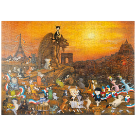 Darstellung des Puzzle Motivs Cats in Paris - Sven Hartmann - Puzzleteile: 1000