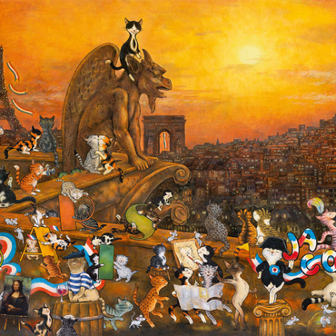 Cats in Paris 100 Puzzle 3D Modell