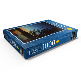 Alternative Darstellung des Puzzle-Motivs Lagerfeuer am See – Puzzleteile: 1000