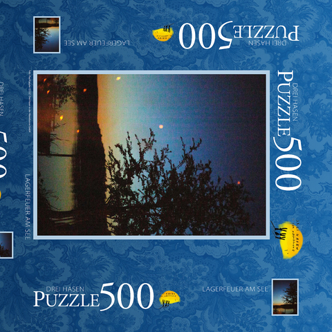 Lagerfeuer am See 500 Puzzle Schachtel 3D Modell