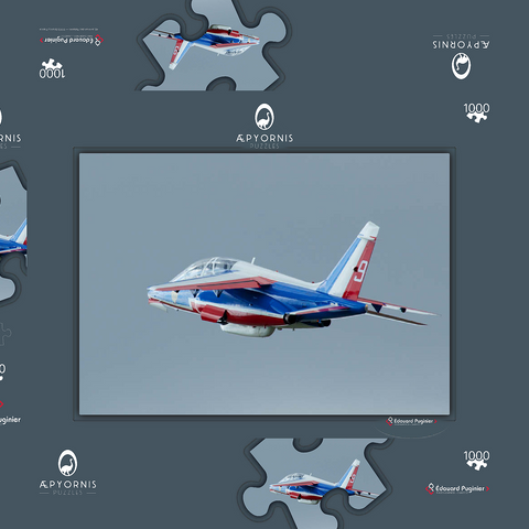 Dassault / Dornier Alpha Jet - Patrouille de France 1000 Puzzle Schachtel 3D Modell