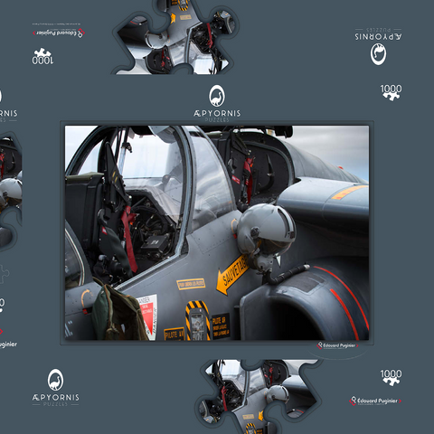 Helmet & Dassault / Dornier Alpha Jet 1000 Puzzle Schachtel 3D Modell