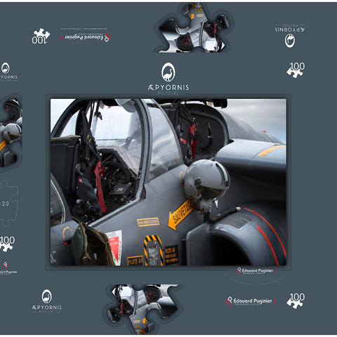 Helmet & Dassault / Dornier Alpha Jet 100 Puzzle Schachtel 3D Modell