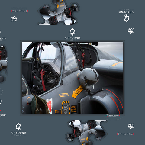 Helmet & Dassault / Dornier Alpha Jet 500 Puzzle Schachtel 3D Modell