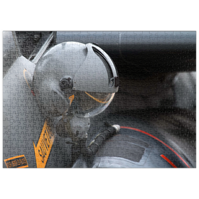 Darstellung des Puzzle Motivs Helmet & Dassault / Dornier Alpha Jet - Puzzleteile: 500