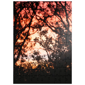 Darstellung des Puzzle Motivs Sonnenuntergang on Fire - Puzzleteile: 100