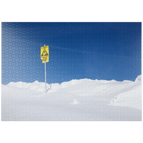 Darstellung des Puzzle Motivs Grenze des Skigebiets - Puzzleteile: 100