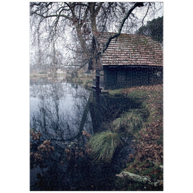 Darstellung des Puzzle-Motivs Das Haus und der See – Puzzleteile: 1000