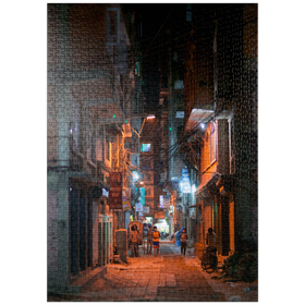 Darstellung des Puzzle Motivs Kathmandu by night - Puzzleteile: 1000