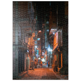 Darstellung des Puzzle Motivs Kathmandu by night - Puzzleteile: 500