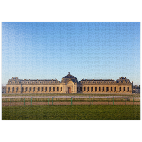 Darstellung des Puzzle Motivs Gebäude der Pferderennbahn Chantilly Castel - Puzzleteile: 1000