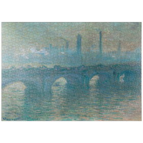 Darstellung des Puzzle Motivs Waterloo Bridge, Gray Weather (1900) by Claude Monet - Puzzleteile: 1000