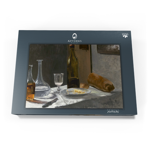 Still Life with Bottle, Carafe, Bread, and Wine (1862 –1863) by Claude Monet 1000 Puzzle Schachtel Ansicht3