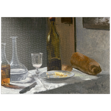 puzzleplate Still Life with Bottle, Carafe, Bread, and Wine (1862 –1863) by Claude Monet 1000 Puzzle