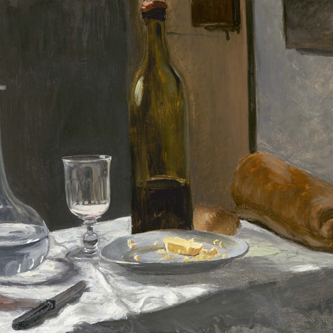 Still Life with Bottle, Carafe, Bread, and Wine (1862 –1863) by Claude Monet 1000 Puzzle 3D Modell