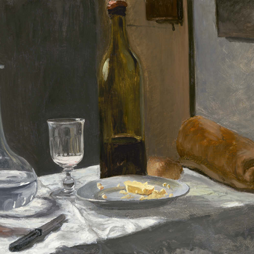 Still Life with Bottle, Carafe, Bread, and Wine (1862 –1863) by Claude Monet 100 Puzzle 3D Modell