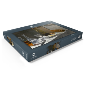 Darstellung des Puzzle Motivs Still Life with Bottle, Carafe, Bread, and Wine (1862-1863) by Claude Monet - Puzzleteile: 200