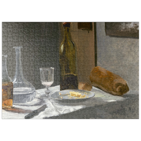 puzzleplate Still Life with Bottle, Carafe, Bread, and Wine (1862 –1863) by Claude Monet 500 Puzzle