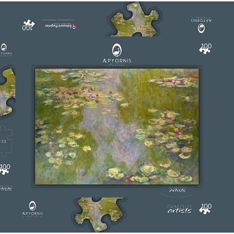 Water Lilies (1919) by Claude Monet 100 Puzzle Schachtel 3D Modell
