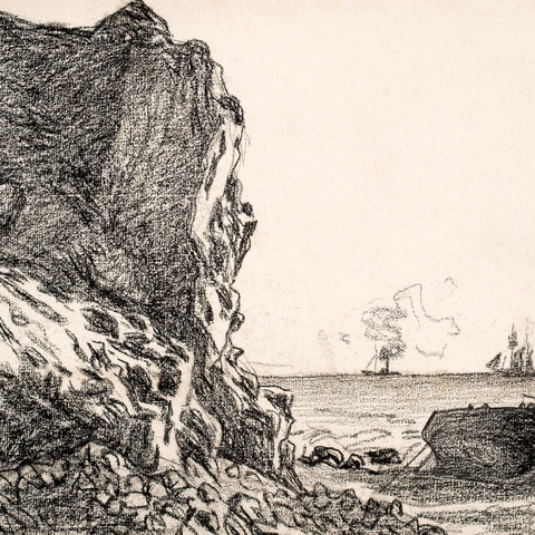Cliffs and Sea, Sainte-Adresse (1864) by Claude Monet 1000 Puzzle 3D Modell