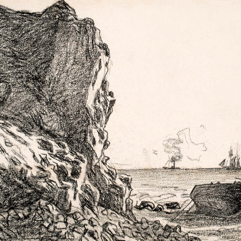 Cliffs and Sea, Sainte-Adresse (1864) by Claude Monet 100 Puzzle 3D Modell