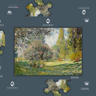 Landscape: The Parc Monceau (1876) by Claude Monet 1000 Puzzle Schachtel 3D Modell