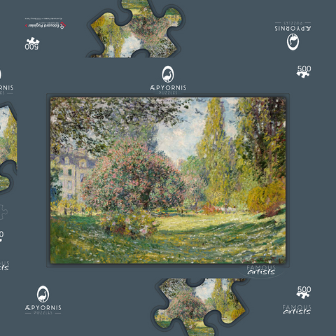 Landscape: The Parc Monceau (1876) by Claude Monet 500 Puzzle Schachtel 3D Modell