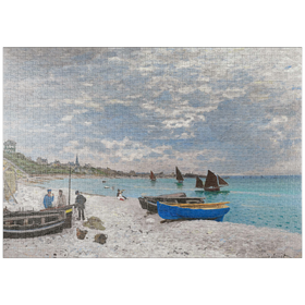 Darstellung des Puzzle Motivs The Beach at Sainte-Adresse (1867) by Claude Monet - Puzzleteile: 1000