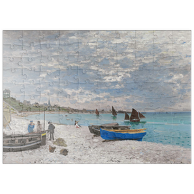 Darstellung des Puzzle Motivs The Beach at Sainte-Adresse (1867) by Claude Monet - Puzzleteile: 100