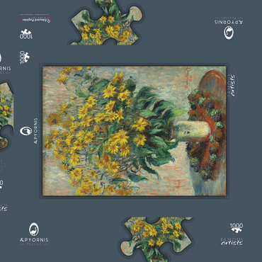 Jerusalem Artichoke Flowers (1880) by Claude Monet 1000 Puzzle Schachtel 3D Modell