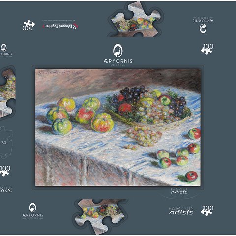 Apples and Grapes (1880) by Claude Monet 100 Puzzle Schachtel 3D Modell