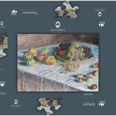Apples and Grapes (1880) by Claude Monet 200 Puzzle Schachtel 3D Modell
