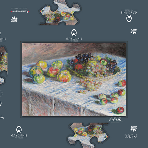 Apples and Grapes (1880) by Claude Monet 500 Puzzle Schachtel 3D Modell