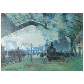 Darstellung des Puzzle-Motivs Arrival of the Normandy Train, Gare Saint-Lazare (1887) by Claude Monet – Puzzleteile: 1000