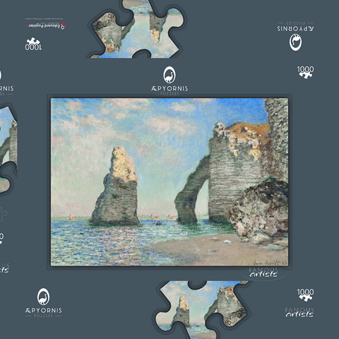 Claude Monet's The Cliffs at Étretat (1885) 1000 Puzzle Schachtel 3D Modell