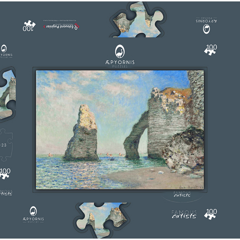 Claude Monet's The Cliffs at Étretat (1885) 100 Puzzle Schachtel 3D Modell