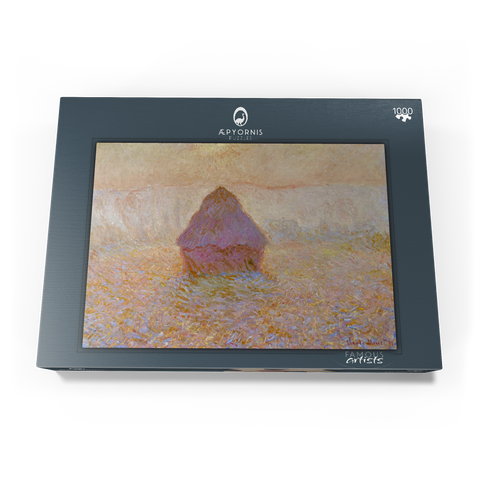 Claude Monet's Grainstack, Sun in the Mist (1891) 1000 Puzzle Schachtel Ansicht3