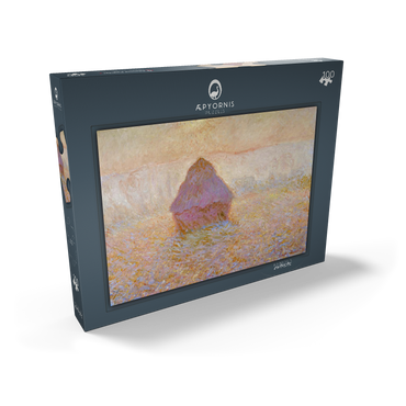 Claude Monet's Grainstack, Sun in the Mist (1891) 100 Puzzle Schachtel Ansicht2