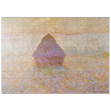 puzzleplate Claude Monet's Grainstack, Sun in the Mist (1891) 100 Puzzle