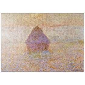 Darstellung des Puzzle-Motivs Claude Monet's Grainstack, Sun in the Mist (1891) – Puzzleteile: 200