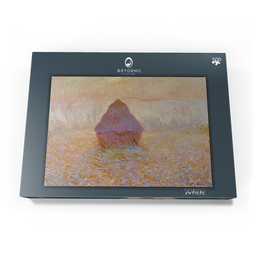 Claude Monet's Grainstack, Sun in the Mist (1891) 500 Puzzle Schachtel Ansicht3