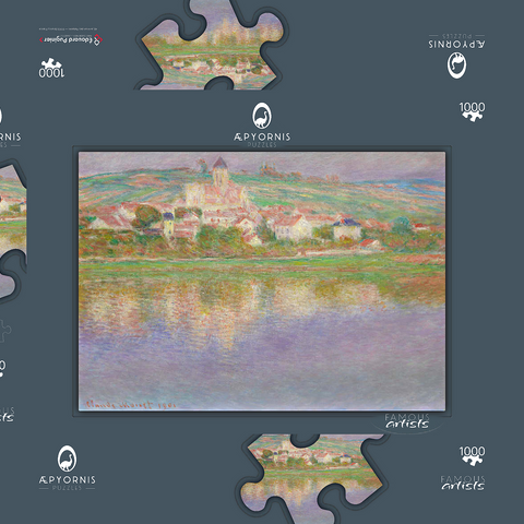 Vétheuil (1901) by Claude Monet 1000 Puzzle Schachtel 3D Modell