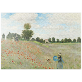 Darstellung des Puzzle-Motivs Claude Monet's The Poppy Field near Argenteuil (1873) – Puzzleteile: 1000