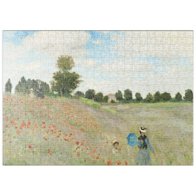 Darstellung des Puzzle-Motivs Claude Monet's The Poppy Field near Argenteuil (1873) – Puzzleteile: 500
