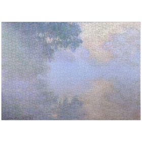 Darstellung des Puzzle-Motivs Morning on the Seine near Giverny (1897) by Claude Monet – Puzzleteile: 1000