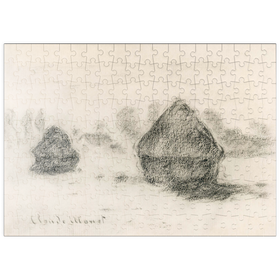 Darstellung des Puzzle Motivs Stacks of Wheat by Claude Monet - Puzzleteile: 200