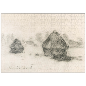 Darstellung des Puzzle Motivs Stacks of Wheat by Claude Monet - Puzzleteile: 500