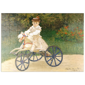 Darstellung des Puzzle Motivs Jean Monet on His Hobby Horse (1872) by Claude Monet - Puzzleteile: 100